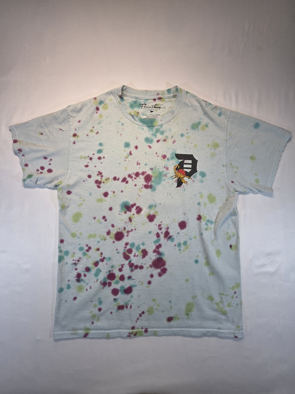 Primitive Skateboarding Scorpion Rose Tie Dye Graphic T-Shirt Streetwear Tee